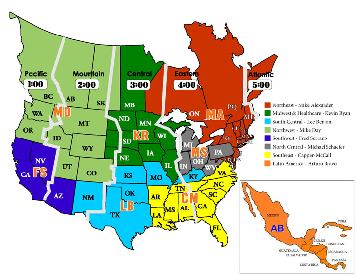 US Sales Region Map