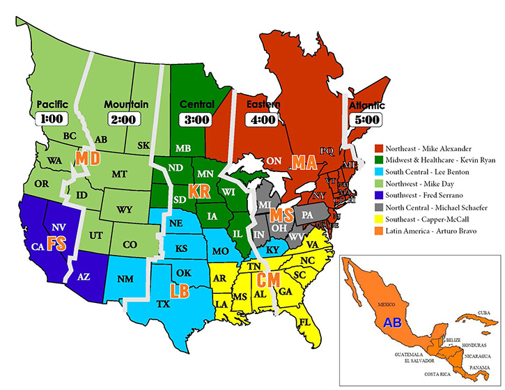 US Sales Region Map
